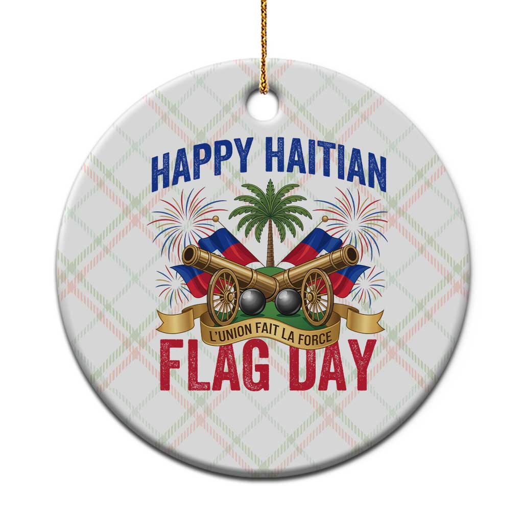 Happy Haitian Flag Day Celebration Graphic Ceramic Ornament May 18 National Pride Haiti Heritage