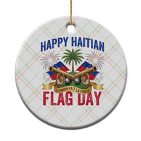 Happy Haitian Flag Day Celebration Graphic Ceramic Ornament May 18 National Pride Haiti Heritage