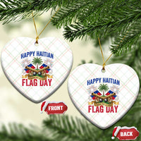 Happy Haitian Flag Day Celebration Graphic Ceramic Ornament May 18 National Pride Haiti Heritage