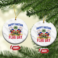Happy Haitian Flag Day Celebration Graphic Ceramic Ornament May 18 National Pride Haiti Heritage
