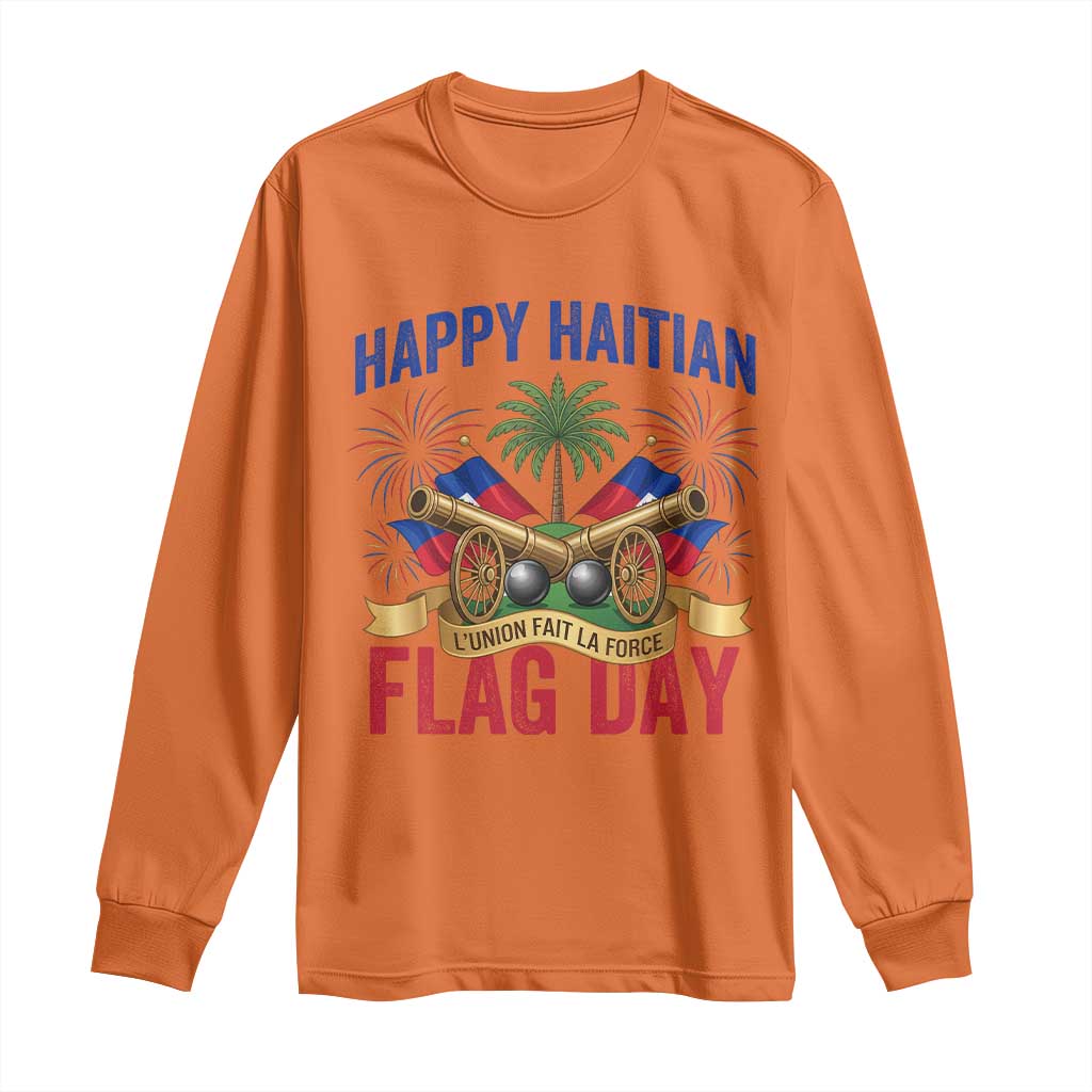 Happy Haitian Flag Day Celebration Graphic Long Sleeve Shirt May 18 National Pride Haiti Heritage