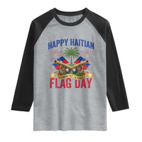 Happy Haitian Flag Day Celebration Graphic Raglan Shirt May 18 National Pride Haiti Heritage