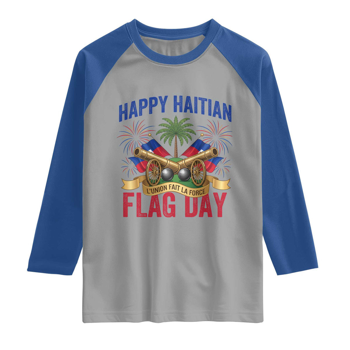 Happy Haitian Flag Day Celebration Graphic Raglan Shirt May 18 National Pride Haiti Heritage