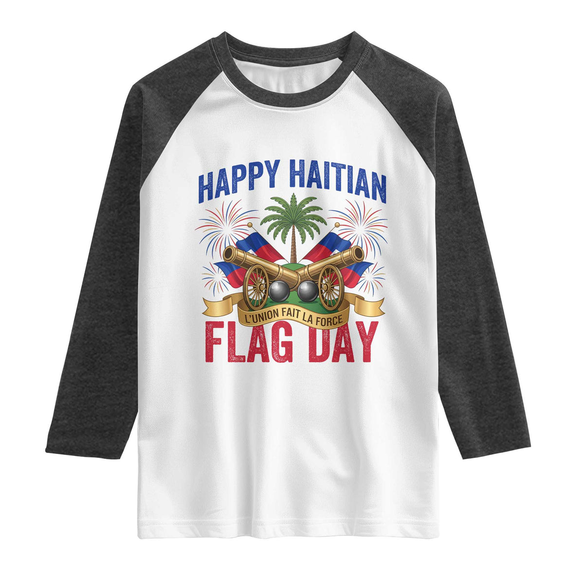 Happy Haitian Flag Day Celebration Graphic Raglan Shirt May 18 National Pride Haiti Heritage