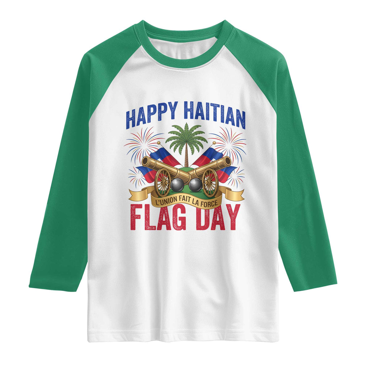 Happy Haitian Flag Day Celebration Graphic Raglan Shirt May 18 National Pride Haiti Heritage