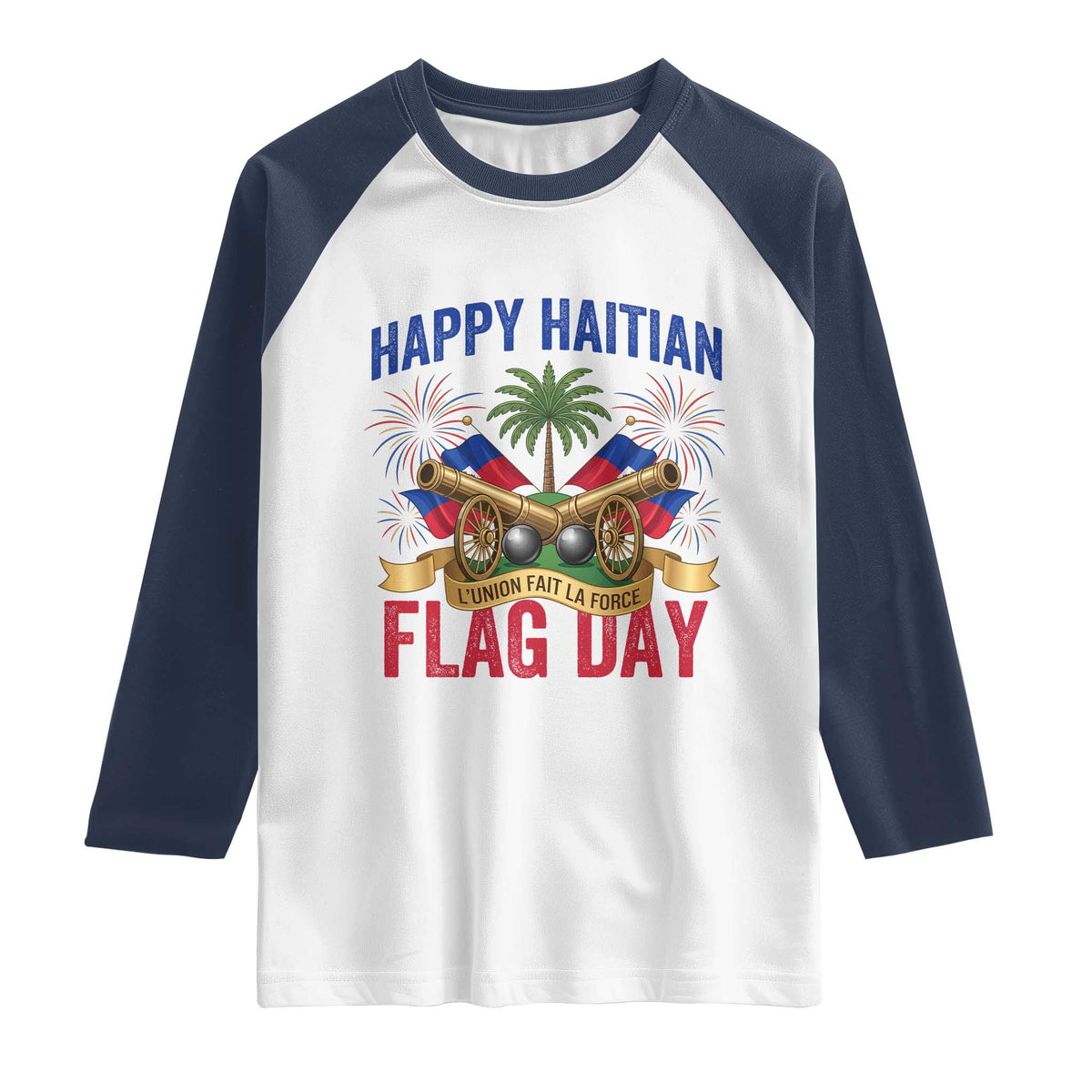 Happy Haitian Flag Day Celebration Graphic Raglan Shirt May 18 National Pride Haiti Heritage