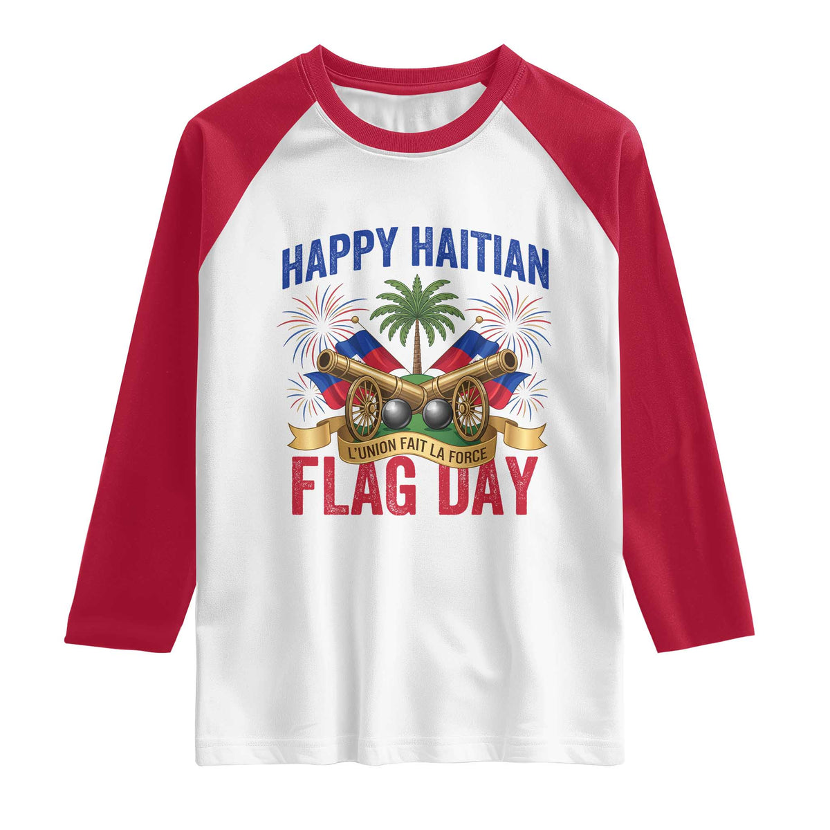 Happy Haitian Flag Day Celebration Graphic Raglan Shirt May 18 National Pride Haiti Heritage