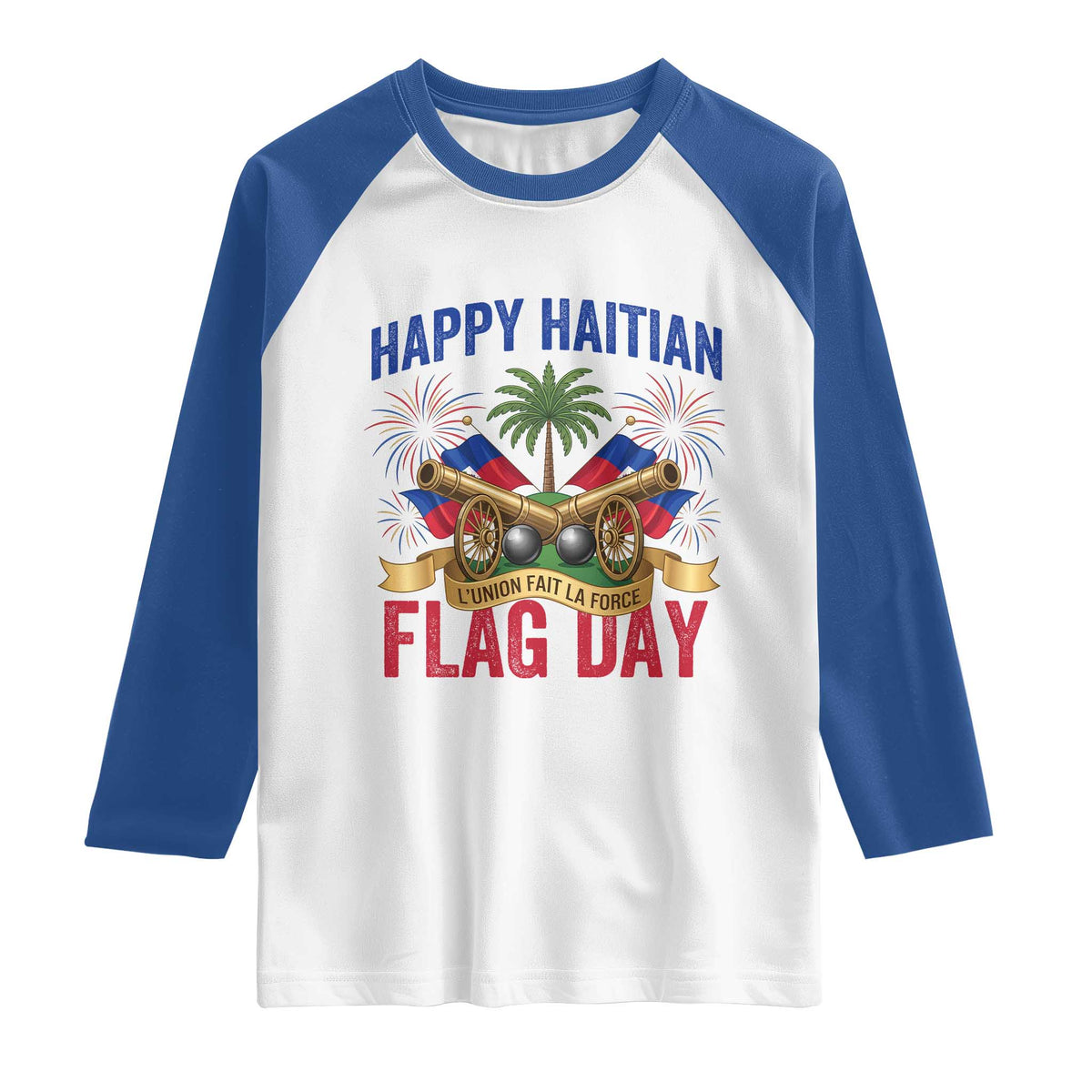 Happy Haitian Flag Day Celebration Graphic Raglan Shirt May 18 National Pride Haiti Heritage
