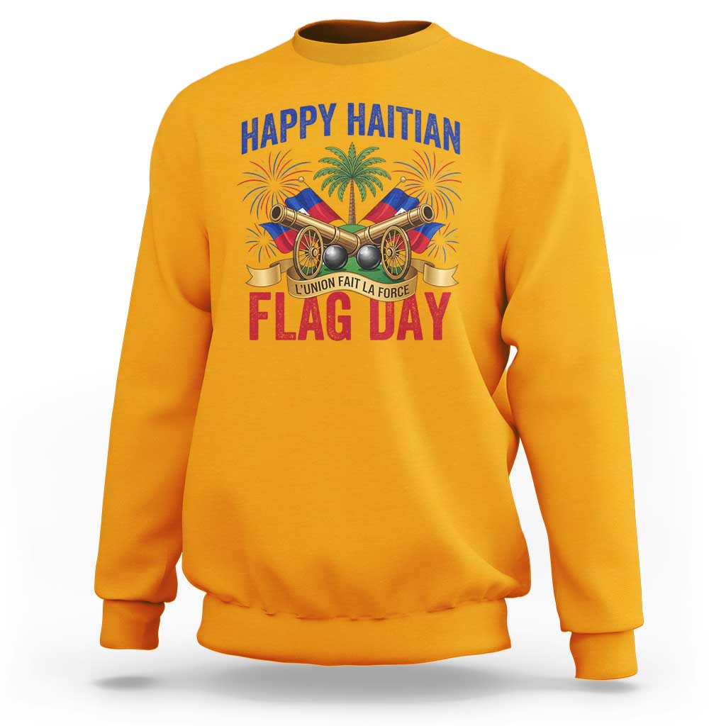 Happy Haitian Flag Day Celebration Graphic Sweatshirt May 18 National Pride Haiti Heritage
