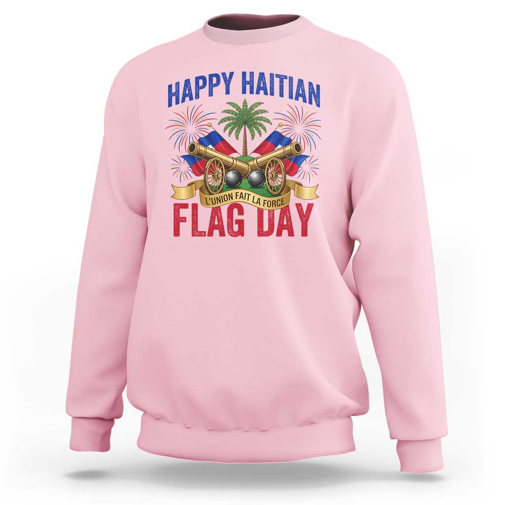 Happy Haitian Flag Day Celebration Graphic Sweatshirt May 18 National Pride Haiti Heritage