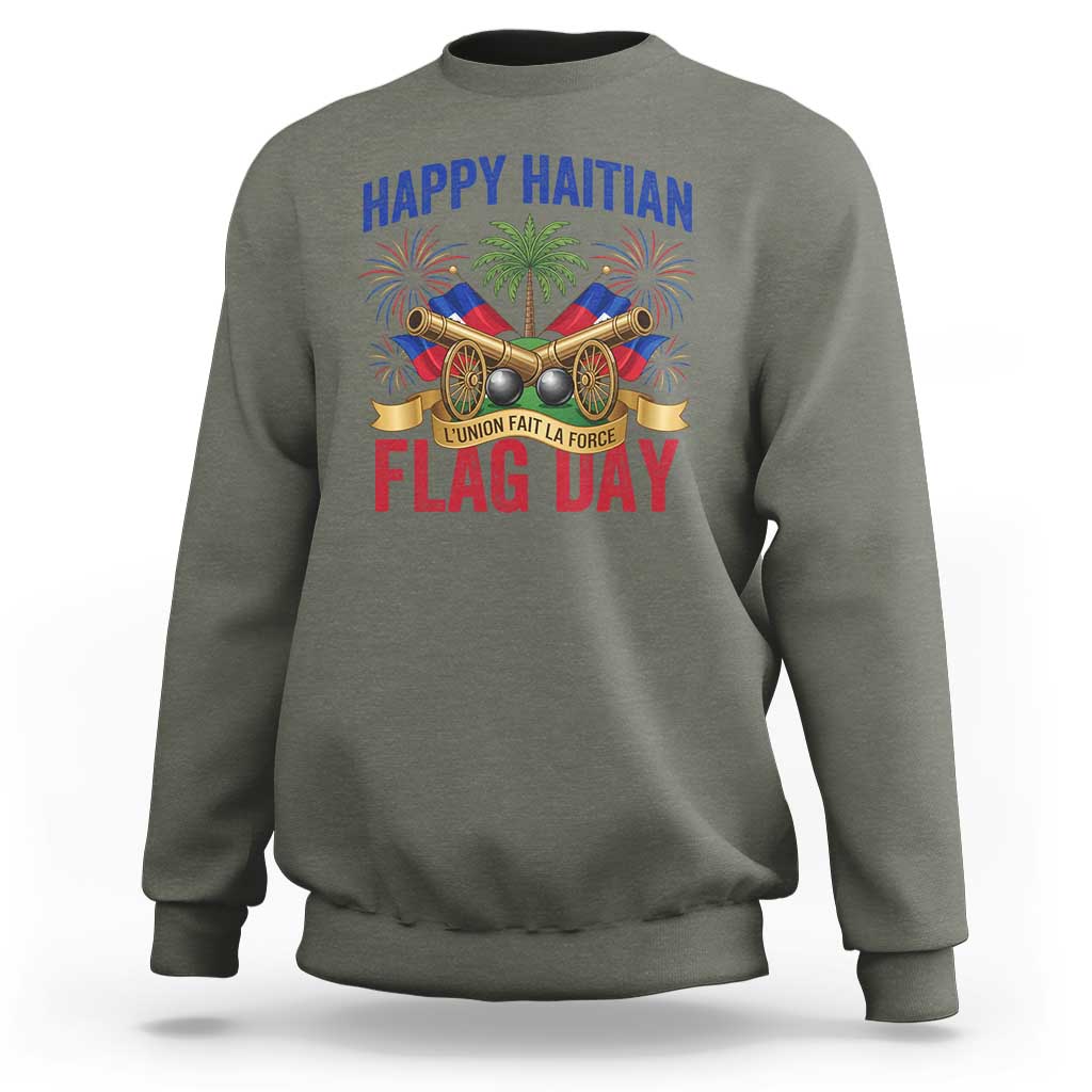 Happy Haitian Flag Day Celebration Graphic Sweatshirt May 18 National Pride Haiti Heritage