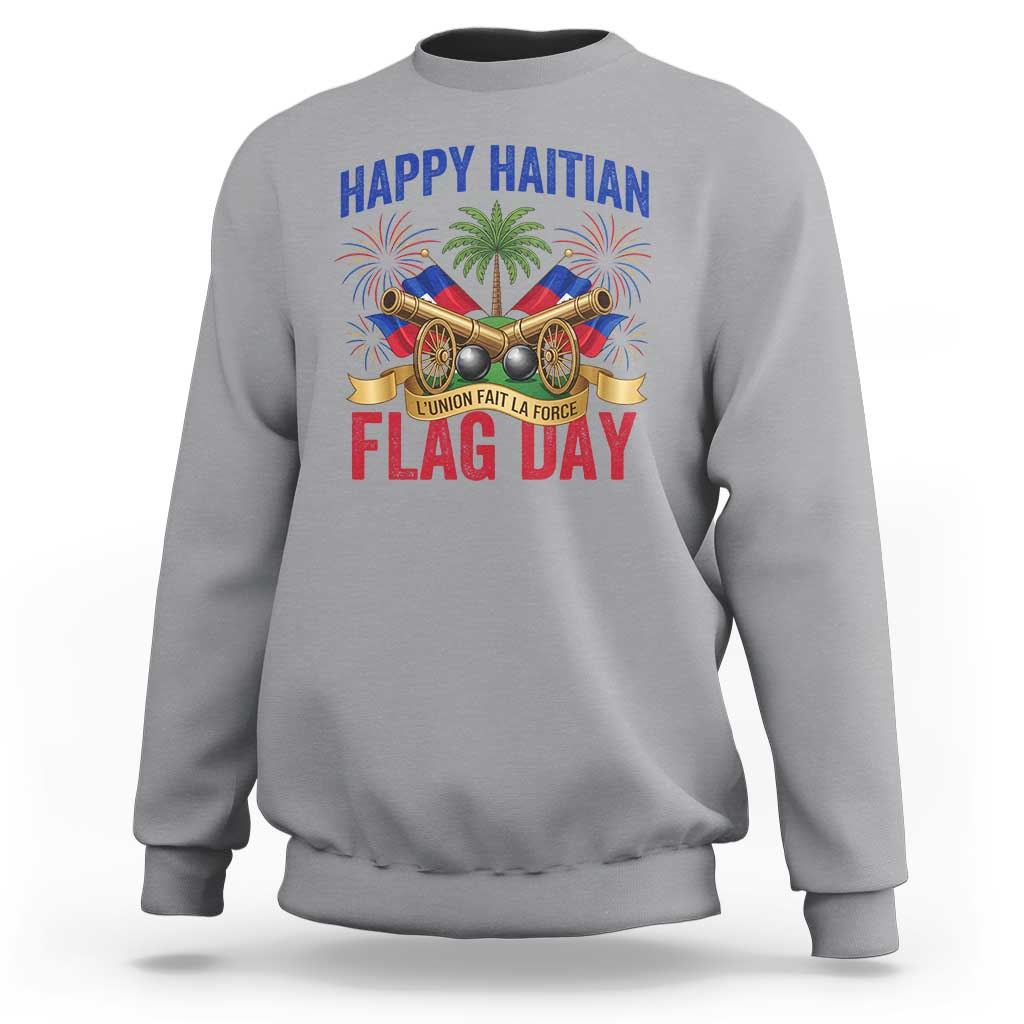 Happy Haitian Flag Day Celebration Graphic Sweatshirt May 18 National Pride Haiti Heritage