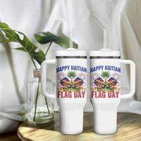 Happy Haitian Flag Day Celebration Graphic Tumbler With Handle May 18 National Pride Haiti Heritage