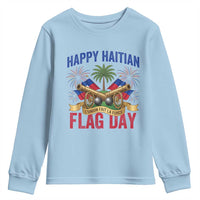 Happy Haitian Flag Day Celebration Graphic Youth Sweatshirt May 18 National Pride Haiti Heritage