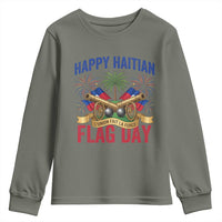 Happy Haitian Flag Day Celebration Graphic Youth Sweatshirt May 18 National Pride Haiti Heritage