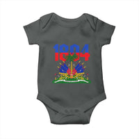 Haiti 1804 Independence Year Graphic Baby Onesie Haitian Pride Coat of Arms National Heritage