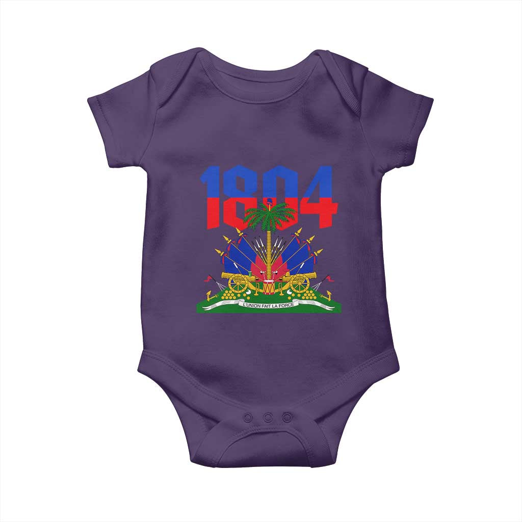 Haiti 1804 Independence Year Graphic Baby Onesie Haitian Pride Coat of Arms National Heritage