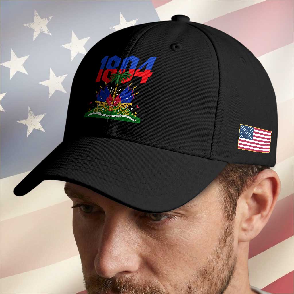 Haiti 1804 Independence Year Graphic Baseball Cap Haitian Pride Coat of Arms National Heritage