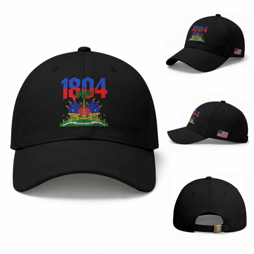 Haiti 1804 Independence Year Graphic Baseball Cap Haitian Pride Coat of Arms National Heritage