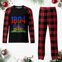Haiti 1804 Independence Year Graphic Plaid Pajama Set Haitian Pride Coat of Arms National Heritage
