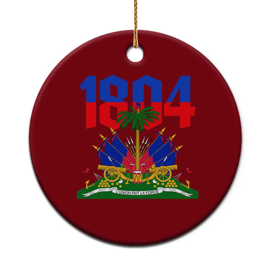 Haiti 1804 Independence Year Graphic Ceramic Ornament Haitian Pride Coat of Arms National Heritage