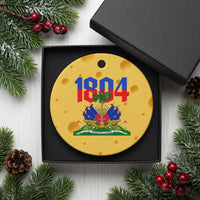 Haiti 1804 Independence Year Graphic Ceramic Ornament Haitian Pride Coat of Arms National Heritage
