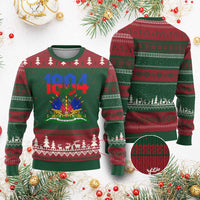 Haiti 1804 Independence Year Graphic Ugly Christmas Sweater Haitian Pride Coat of Arms National Heritage
