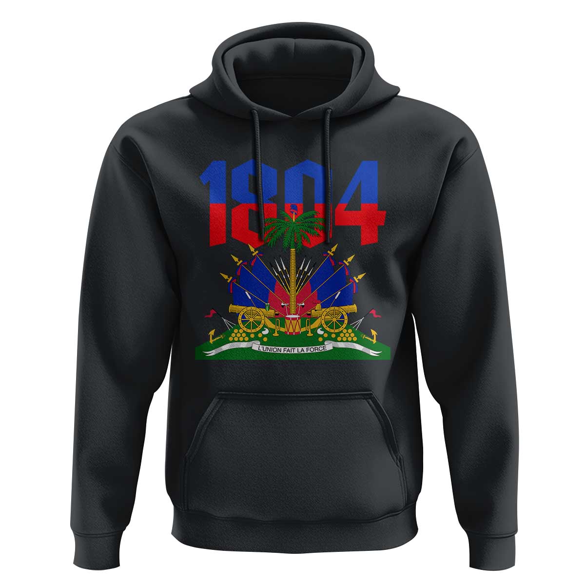 Haiti 1804 Independence Year Graphic Hoodie Haitian Pride Coat of Arms National Heritage