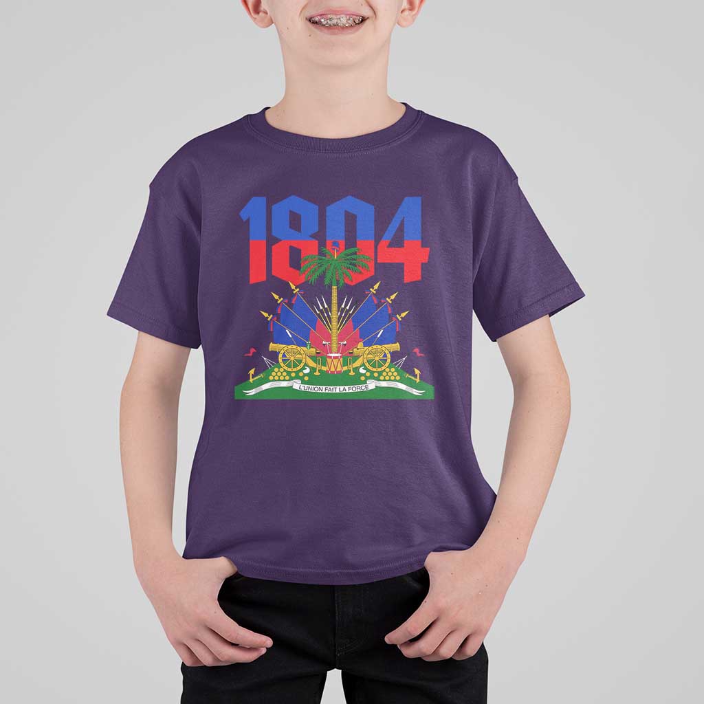 Haiti 1804 Independence Year Graphic T Shirt For Kid Haitian Pride Coat of Arms National Heritage