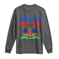 Haiti 1804 Independence Year Graphic Long Sleeve Shirt Haitian Pride Coat of Arms National Heritage