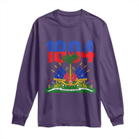 Haiti 1804 Independence Year Graphic Long Sleeve Shirt Haitian Pride Coat of Arms National Heritage