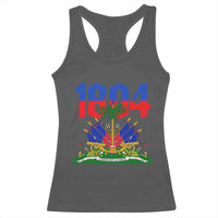 Haiti 1804 Independence Year Graphic Racerback Tank Top Haitian Pride Coat of Arms National Heritage