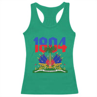 Haiti 1804 Independence Year Graphic Racerback Tank Top Haitian Pride Coat of Arms National Heritage