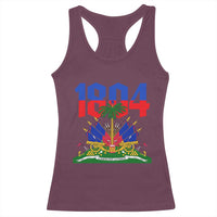 Haiti 1804 Independence Year Graphic Racerback Tank Top Haitian Pride Coat of Arms National Heritage