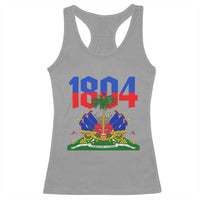 Haiti 1804 Independence Year Graphic Racerback Tank Top Haitian Pride Coat of Arms National Heritage