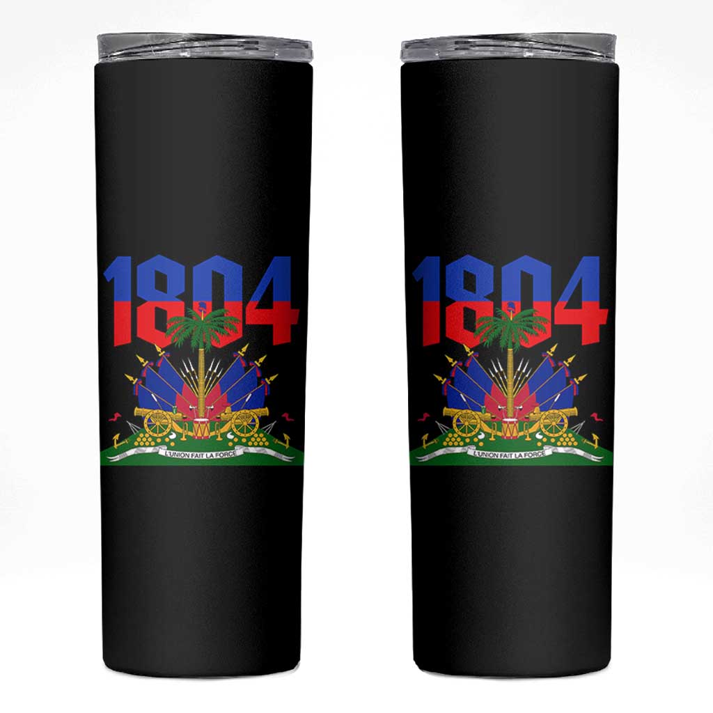Haiti 1804 Independence Year Graphic Skinny Tumbler Haitian Pride Coat of Arms National Heritage