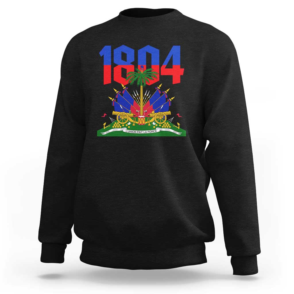Haiti 1804 Independence Year Graphic Sweatshirt Haitian Pride Coat of Arms National Heritage