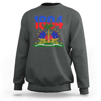 Haiti 1804 Independence Year Graphic Sweatshirt Haitian Pride Coat of Arms National Heritage