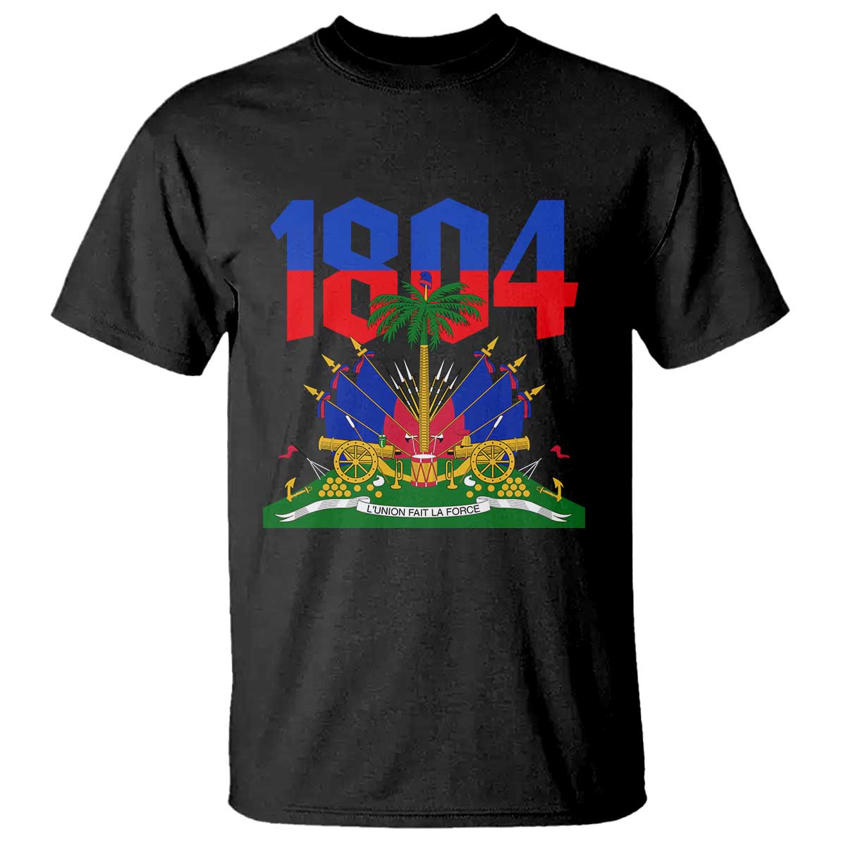Haiti 1804 Independence Year Graphic T Shirt Haitian Pride Coat of Arms National Heritage