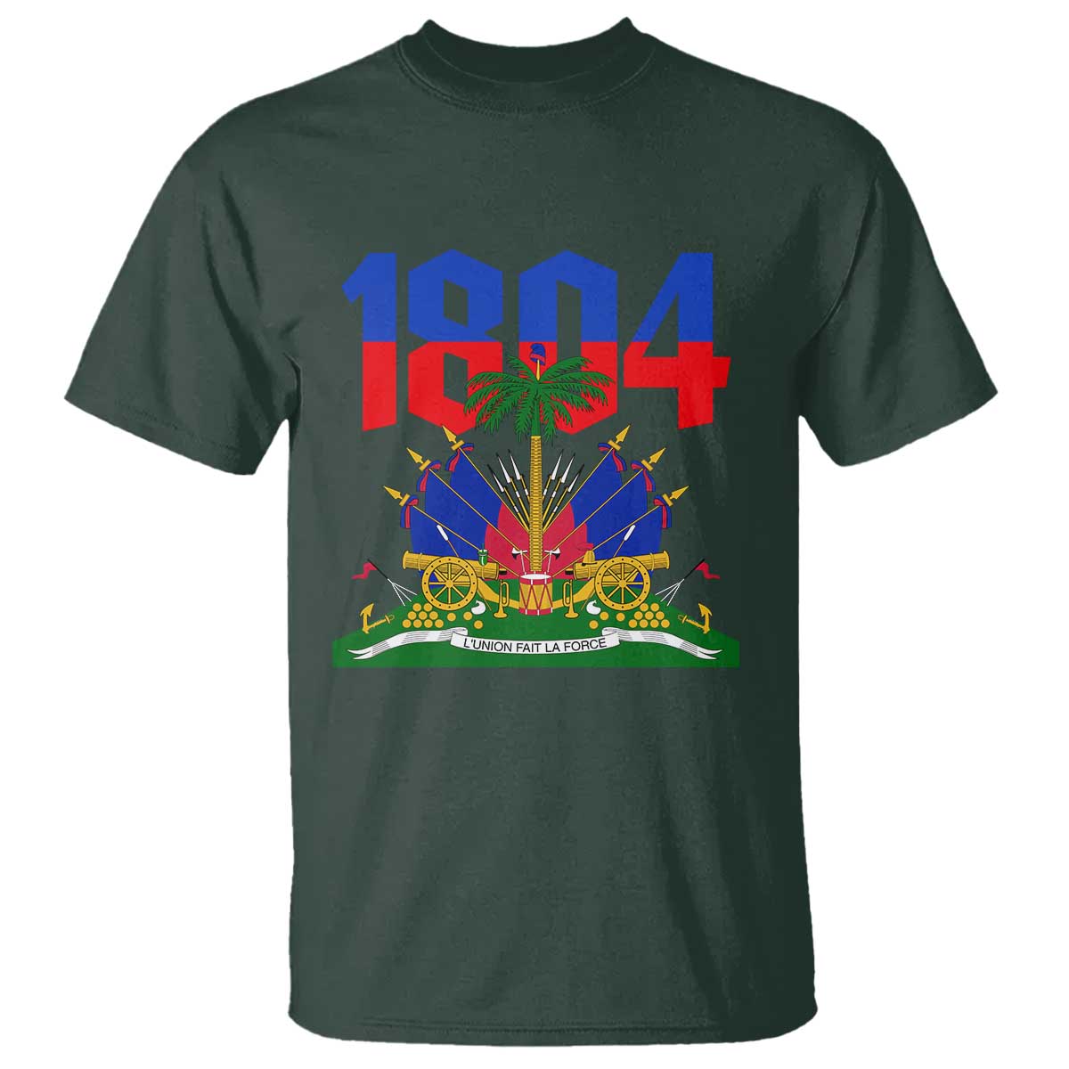 Haiti 1804 Independence Year Graphic T Shirt Haitian Pride Coat of Arms National Heritage