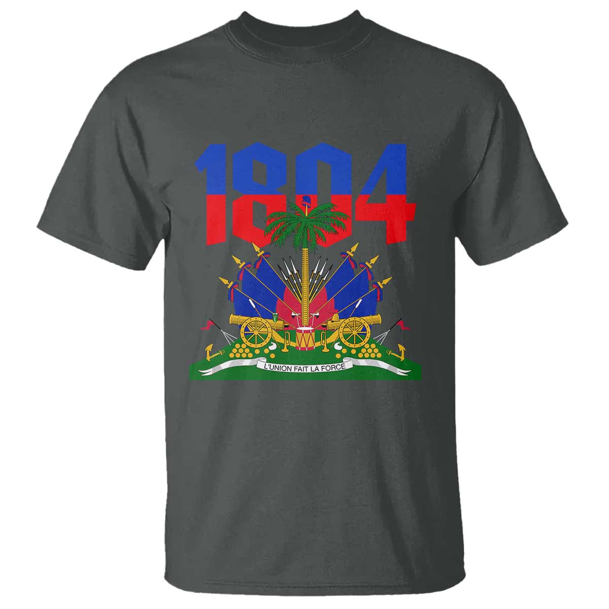 Haiti 1804 Independence Year Graphic T Shirt Haitian Pride Coat of Arms National Heritage