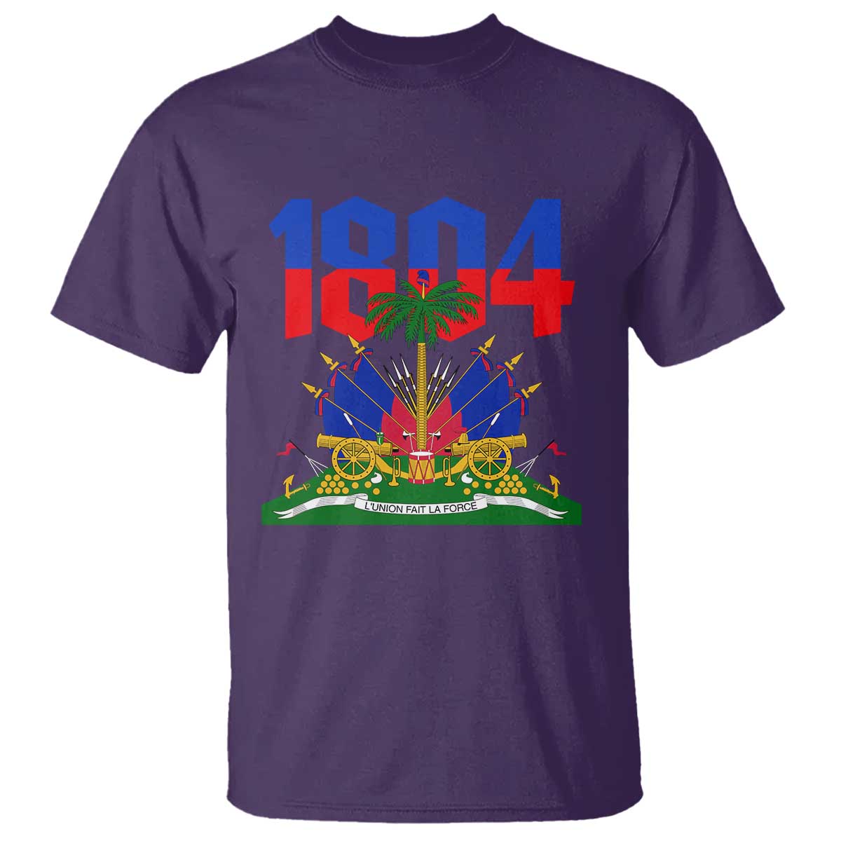 Haiti 1804 Independence Year Graphic T Shirt Haitian Pride Coat of Arms National Heritage