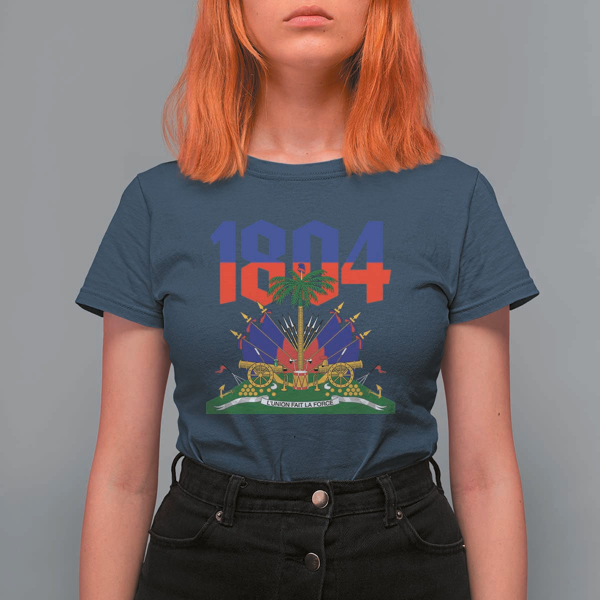 Haiti 1804 Independence Year Graphic T Shirt For Women Haitian Pride Coat of Arms National Heritage