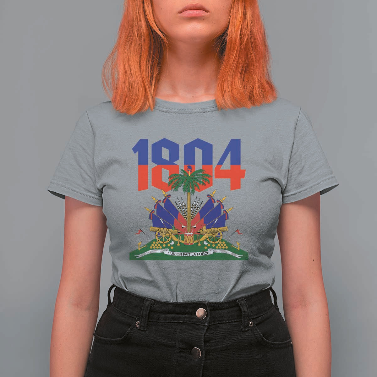 Haiti 1804 Independence Year Graphic T Shirt For Women Haitian Pride Coat of Arms National Heritage