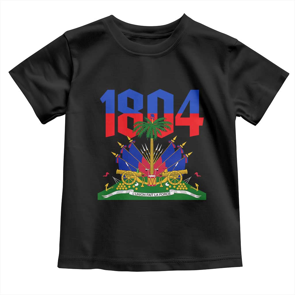 Haiti 1804 Independence Year Graphic Toddler T Shirt Haitian Pride Coat of Arms National Heritage