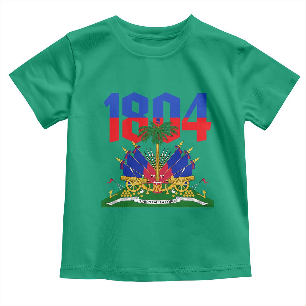 Haiti 1804 Independence Year Graphic Toddler T Shirt Haitian Pride Coat of Arms National Heritage