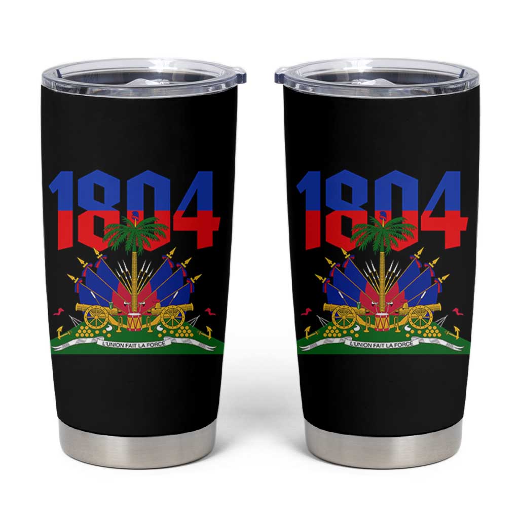 Haiti 1804 Independence Year Graphic Tumbler Cup Haitian Pride Coat of Arms National Heritage