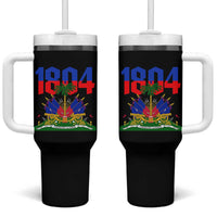 Haiti 1804 Independence Year Graphic Tumbler With Handle Haitian Pride Coat of Arms National Heritage