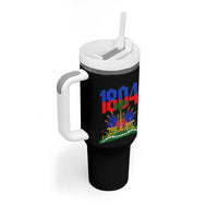 Haiti 1804 Independence Year Graphic Tumbler With Handle Haitian Pride Coat of Arms National Heritage