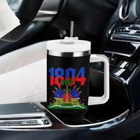 Haiti 1804 Independence Year Graphic Tumbler With Handle Haitian Pride Coat of Arms National Heritage